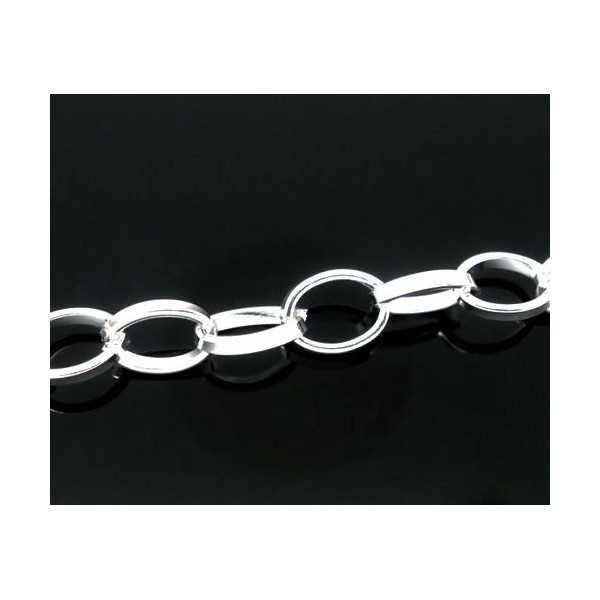 PS1105739 PAX 2 mètres Chaine Grande Maille 8 par 6mm métal coloris Argent Vif