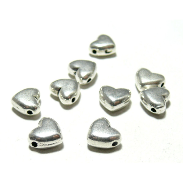 PS1198883 PAX 25 perles intercalaire COEUR BOHO metal Argent Antique