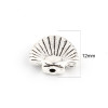 Perles intercalaires, Coquille Saint Jacques 12 par 9 mm, metal couleur Argent Antique