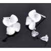 Supports de Boucle d'oreille clou Fleur cuivre coloris ARGENT VIF avec attache