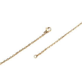 Sautoir 50 cm maille fine 2mm en Acier Inoxydable 304 coloris Doré