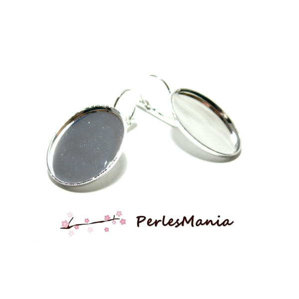 10 support de Boucle d'oreille ARGENT PLATINE qualité OVALE 13 par 18mm ref 1112132