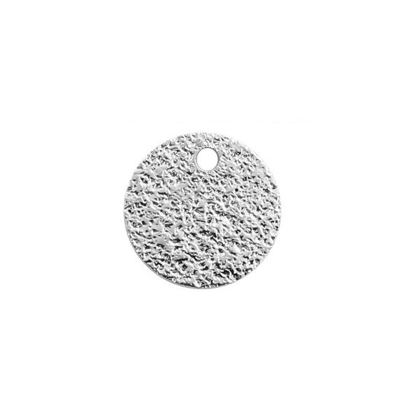 Pendentifs, breloque medaillon martelée stardust 8mm  ARGENT VIF qualité cuivre