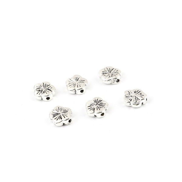PS11694463 PAX 20 perles intercalaires Fleur 10mm metal couleur Argent Antique