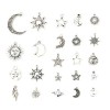 S110115807 PAX 23 pendentifs breloque  MIXTE Lune, soleil, étoile métal couleur Argent Antique