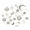 S110115807 PAX 23 pendentifs breloque  MIXTE Lune, soleil, étoile métal couleur Argent Antique