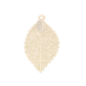 PS110251379 PAX 2 Estampes Feuille 35 mm cuivre couleur Doré 18Kt