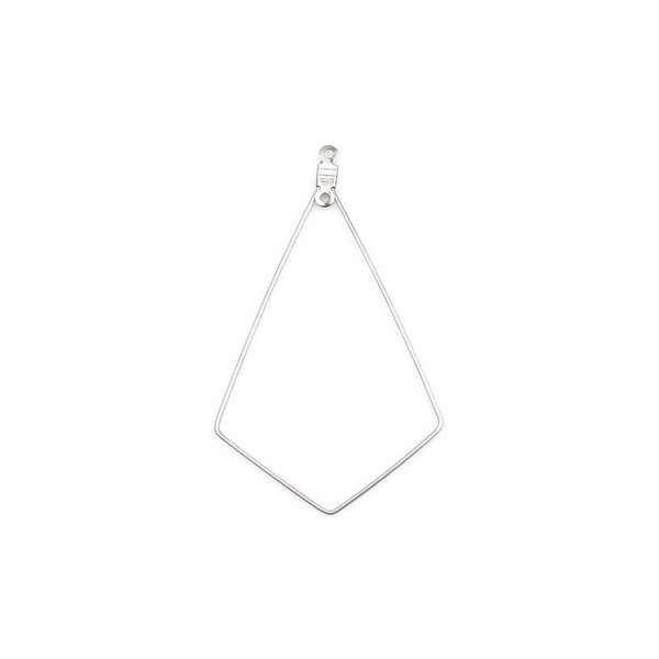 Pendentifs Anneaux Connecteurs Géométriques 56mm – Acier Inoxydable Argent Platine