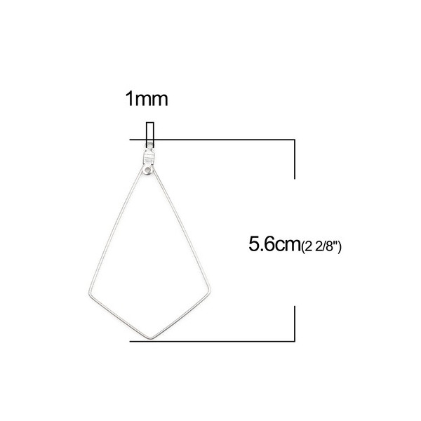 Pendentifs Anneaux Connecteurs Géométriques 56mm – Acier Inoxydable Argent Platine