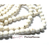 1 fil de 50 perles Turquoise reconstité Howlite couleur Blanc 8mm H19281 