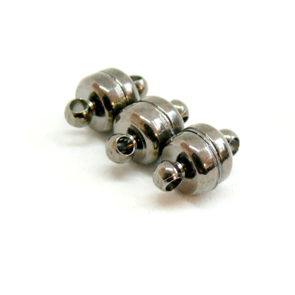 H11361 PAX 10 Sets de Fermoirs Magnetiques Rondelles Laiton couleur Gun Métal
