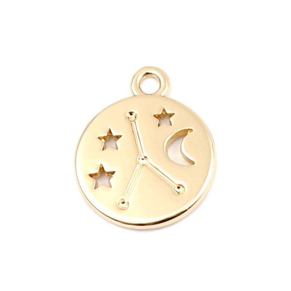 PS11652702 PAX 5 pendentifs médaillon Signe du Zodiaque Cancer, Constellations métal coloris Doré