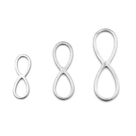 BU200228141829 PAX 10 Pendentifs Infini 20 mm Argent en Acier Inoxydable 304 pour bijoux raffinés