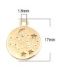 PS11652700 PAX 5 pendentifs médaillon Signe du Zodiaque Lion Constellations métal coloris Doré