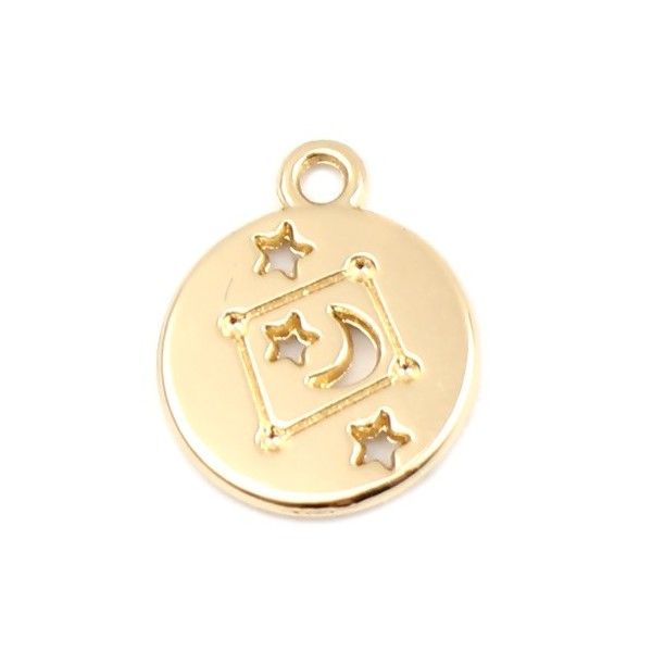 pendentifs médaillon Signe du Zodiaque Verseau Constellations métal coloris Doré