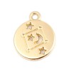 pendentifs médaillon Signe du Zodiaque Verseau Constellations métal coloris Doré