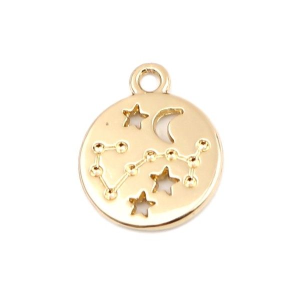 PS11652704 PAX 5 pendentifs médaillon Signe du Zodiaque Scorpion Constellations métal coloris Doré