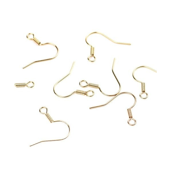 Boucles d'oreille Crochets 20 mm ACIER INOXYDABLE  coloris Doré
