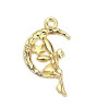 pendentifs Fées sur Lune 25 mm métal coloris Doré