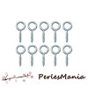 Pitons à visser 8 par 4mm, métal finition ARGENT PLATINE