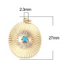 PS11657061 PAX 1 pendentif breloque medaillon Boho Chic 27mm  Cuivre couleur DORE 18KT