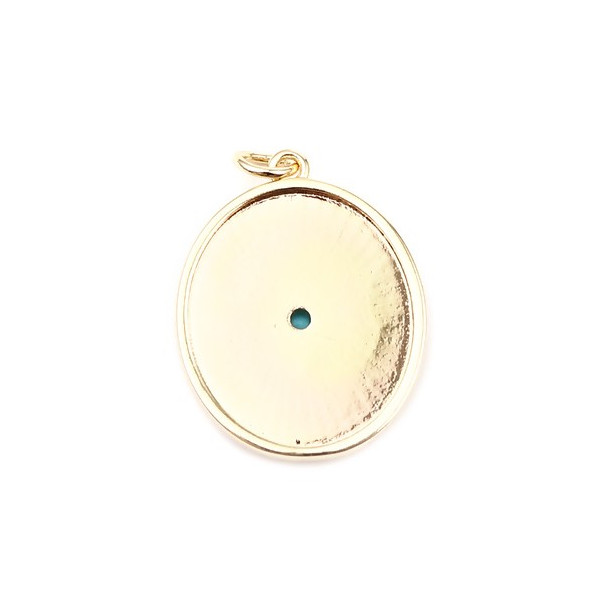 PS11657061 PAX 1 pendentif breloque medaillon Boho Chic 27mm  Cuivre couleur DORE 18KT