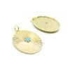 pendentif breloque medaillon Boho Chic 27mm  Cuivre couleur DORE 18KT