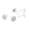 Boucle d'oreille clou puce 10mm Acier Inoxydable coloris Argent Platine vendu avec embouts plastique