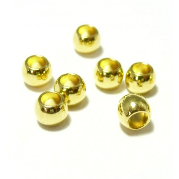 perles intercalaires 7mm trou 4mm metal couleur Doré