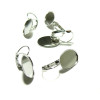 boucle d'oreille DORMEUSE PLATEAU Ovale 13 par 18mm metal couleur ARGENT PLATINE