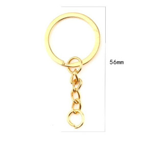 PS11684240 PAX 20 Porte Cles, Porte Clefs 25mm metal couleur OR Avec Chaine