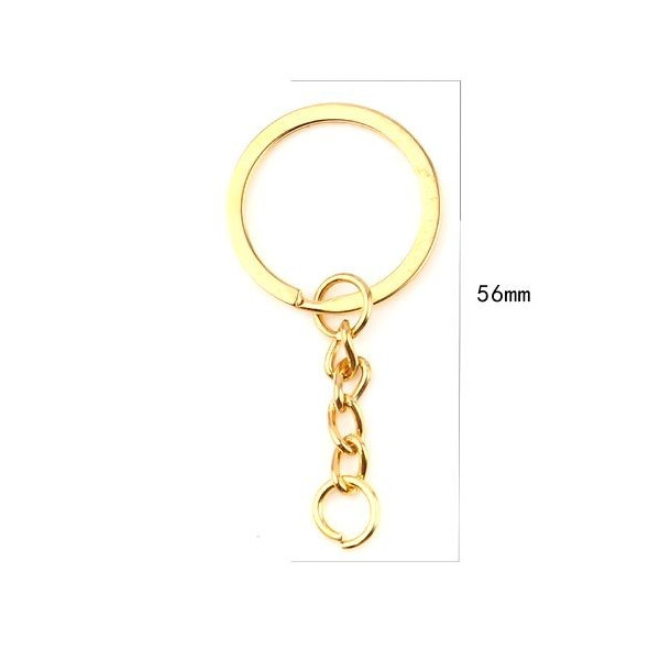 PS11684240 PAX 20 Porte Cles, Porte Clefs 25mm metal couleur OR Avec Chaine