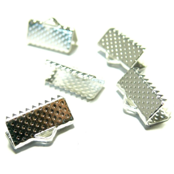 PAX 100 Griffes,  Serre fils, Embouts, Attache Ruban 13mm, métal Argent Vif