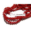 Perles RONDES à facettes  en verre 6mm ROUGE FONCE