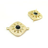 AE002 PAX 1 connecteur émaillé Carré Soleil  14 par 18mm cuivre doré emaillé Noir