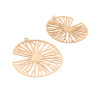 AE116596 Lot de 2  Estampes pendentif filigrane Tranche de fruit 35 par 38mm cuivre coloris Or Rose