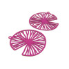 AE116596 Lot de 2  Estampes pendentif filigrane Tranche de fruit 35 par 38mm cuivre coloris Rose Fuschia