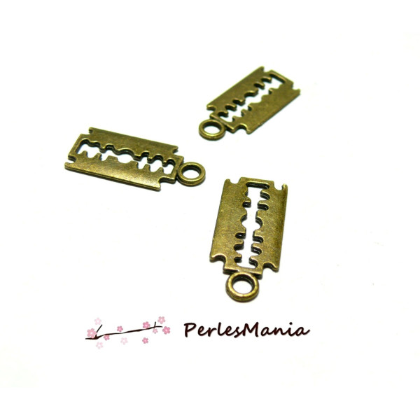 Pendentifs breloque LAME DE RASOIR metal couleur BRONZE