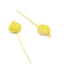 G110618bis PAX 10 Tiges avec cercle et PICOT métal coloris Doré