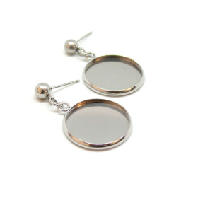 Supports de Boucle d'oreille 14mm puce ACIER INOXYDABLE 304