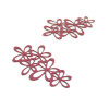 Estampes pendentif filigrane Grappe de Fleurs Rose Foncé 35 par 16mm