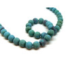 HT106194 Lot 1 fil d'environ 45 Perles rondes teintée Chrysocolle effet Givre 8 mm pour création de bijoux