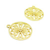 Pendentifs Fleur de Vie motif Mandala 23mm métal coloris Doré