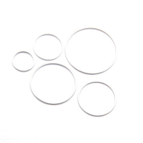 BU11191008181047 PAX 10 pendentifs grand anneau connecteur fermé rond 40mm Laiton couleur Argent Platine