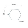 Boucles d'oreille Créoles Tige HEXAGONE 26 par 20 mm ACIER INOXYDABLE  coloris Argent