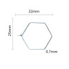 Boucles d'oreille Créoles Tige HEXAGONE 32 par 25 mm ACIER INOXYDABLE  coloris Argent