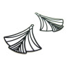 AE116597 Lot de 2 Estampes pendentif filigrane Art Déco 40 par 45mm Coloris Noir