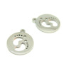 Pendentifs Médaillons petits Pieds de bébé 15mm en Acier Inoxydable 304 Coloris Argent pour bijoux raffinés