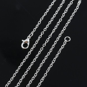 COLLIERS SAUTOIRS 51cm CHAINE Maille Forcat 3 par 2.3mm ARGENT VIF S11103859