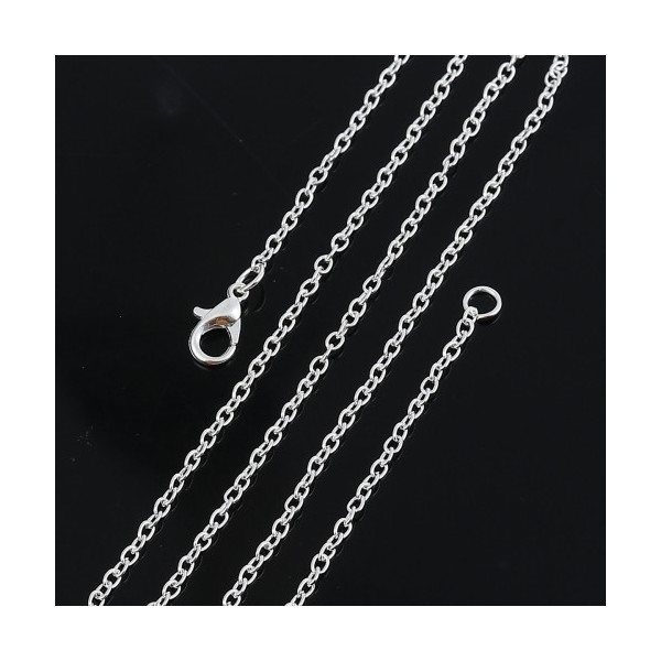 COLLIERS SAUTOIRS 51cm CHAINE Maille Forcat 3 par 2.3mm ARGENT VIF S11103859